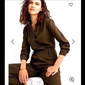 Madewell grid dot seamed coverall jumpsuit. AB327